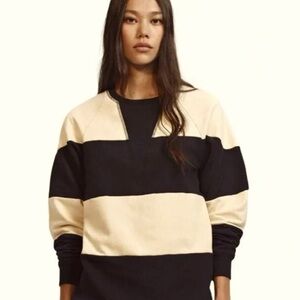 SPLITS 59 cream and black striped Jill French terry sweatshirt
